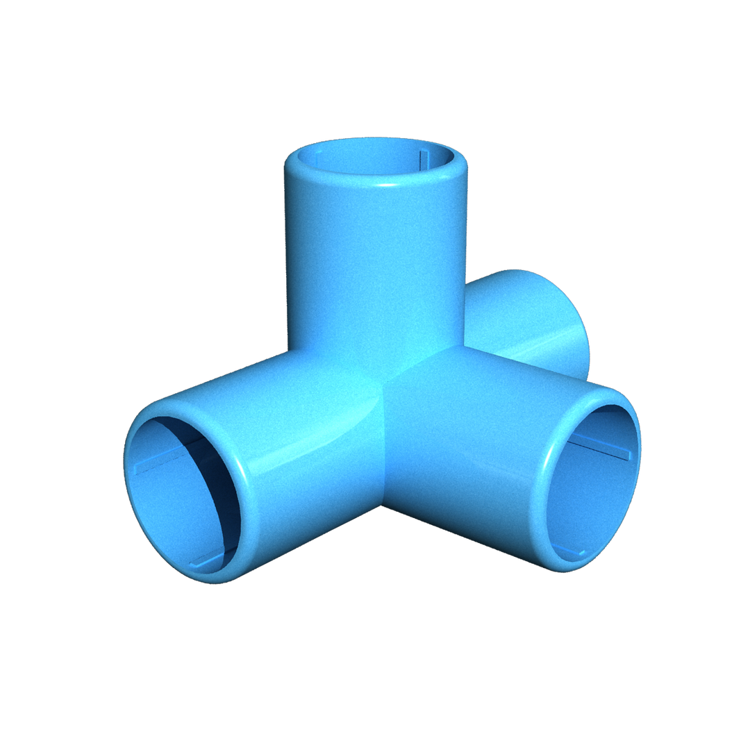 Blue four way prong