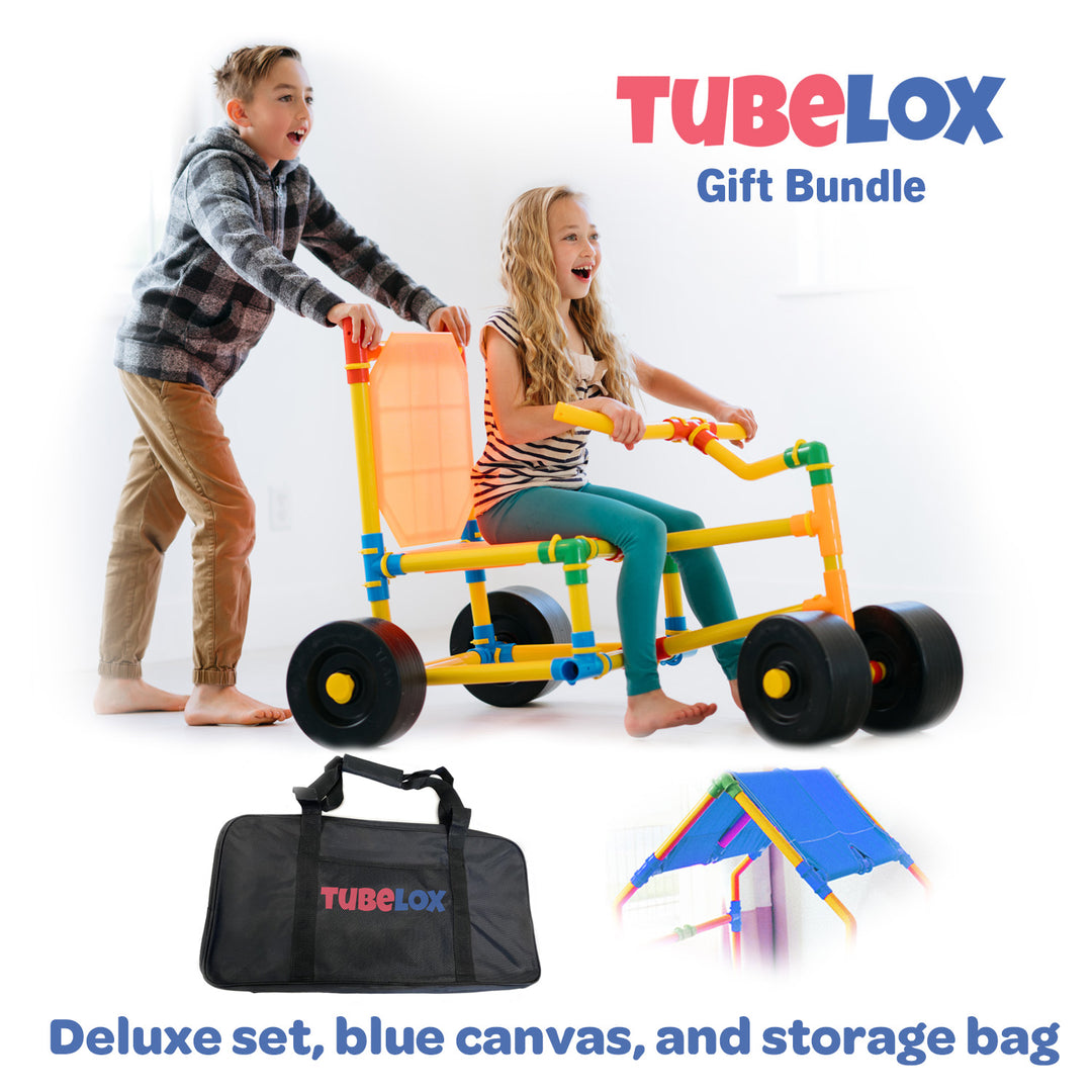 Tubelox Gift Bundle (1 Deluxe Set + Storage Bag + Blue Canvas)
