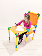 Load image into Gallery viewer, girl playing on building toy furniture